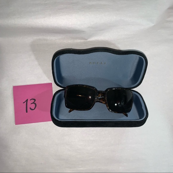 GUCCI brown tortoiseshell acetate SUNGLASSES w/case